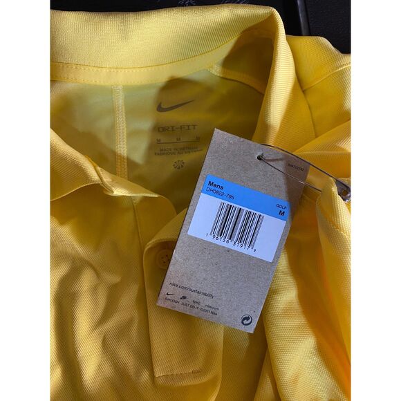 Nike Dri-FIT Yellow Golf Polo Shirt Men’s Size S | Athletic Performance Tee - Picture 5 of 5